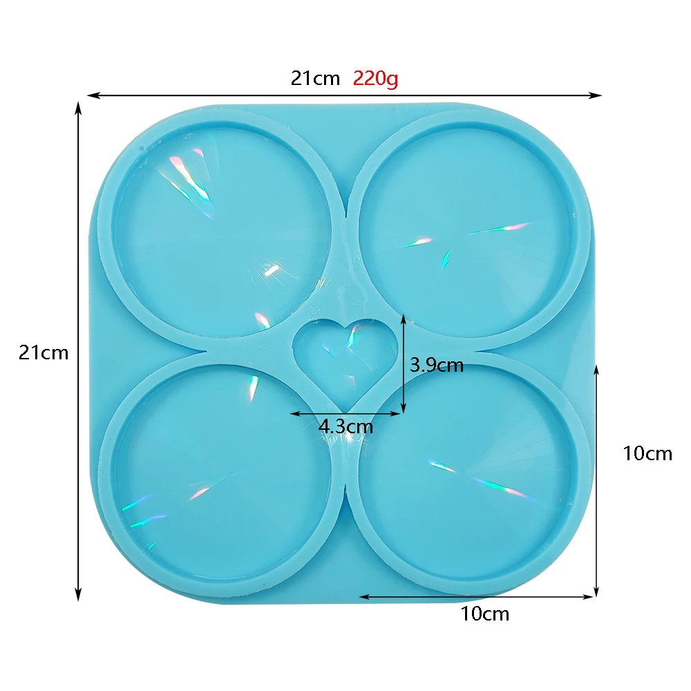 DIY Holographic Coaster Resin Mold Silicone Holographic Mold