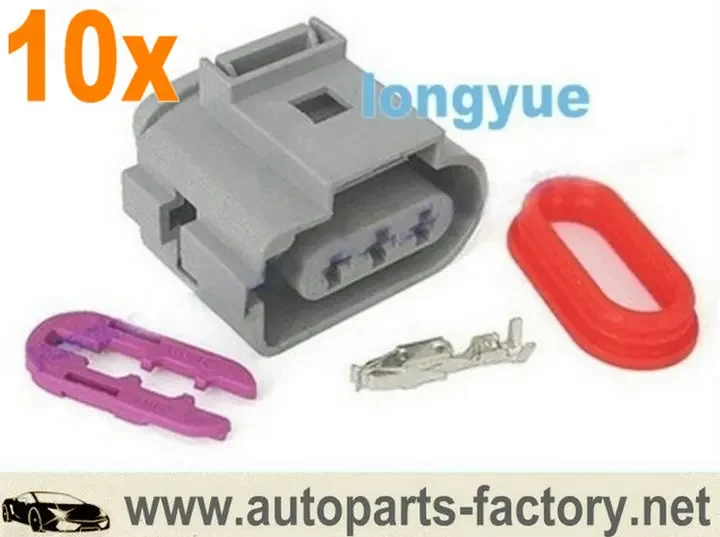 10kit Fuel Injector Connector O2 Oxygen Sensor Connector 1J0 973 723 G,1J0 173 723 For VW Audi