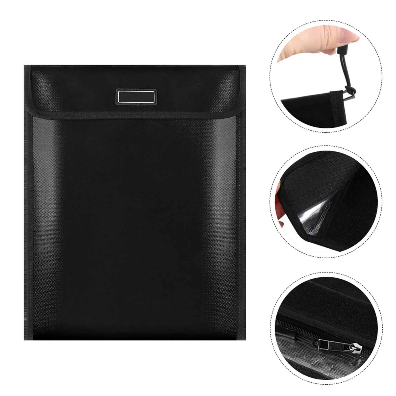 

Огнестойкая сумка для документов, большая огнеупорная сумка для файлов, взрывозащищенная, из силикона и стекловолокна, на молнии, водонепроницаемая, для безопасного хранения, 1 шт.