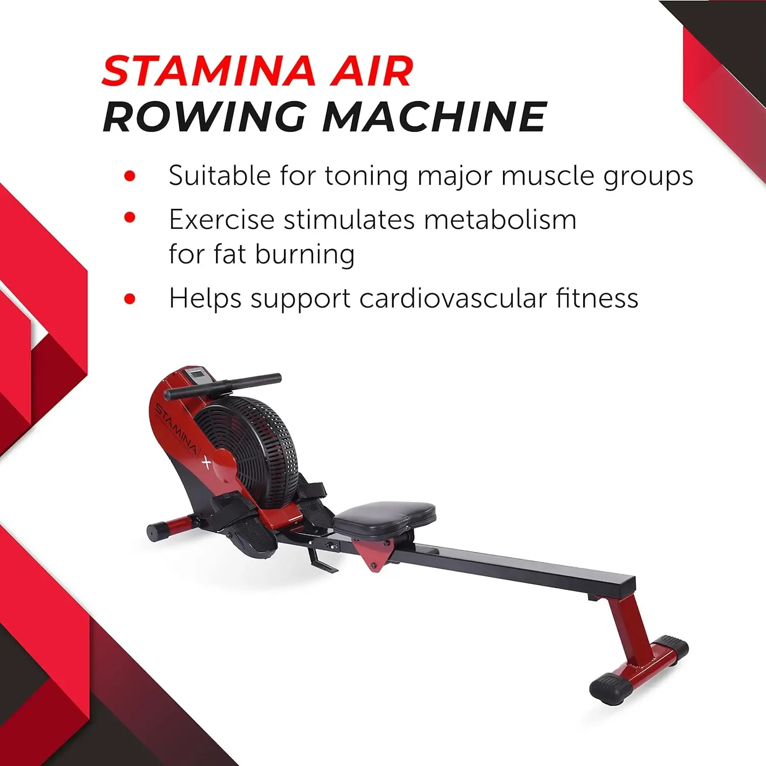 ATS Air Rower Machine with Smart Workout App - Foldable Rowing Machine with Dynamic Air Resistance for Home Gym Fitness