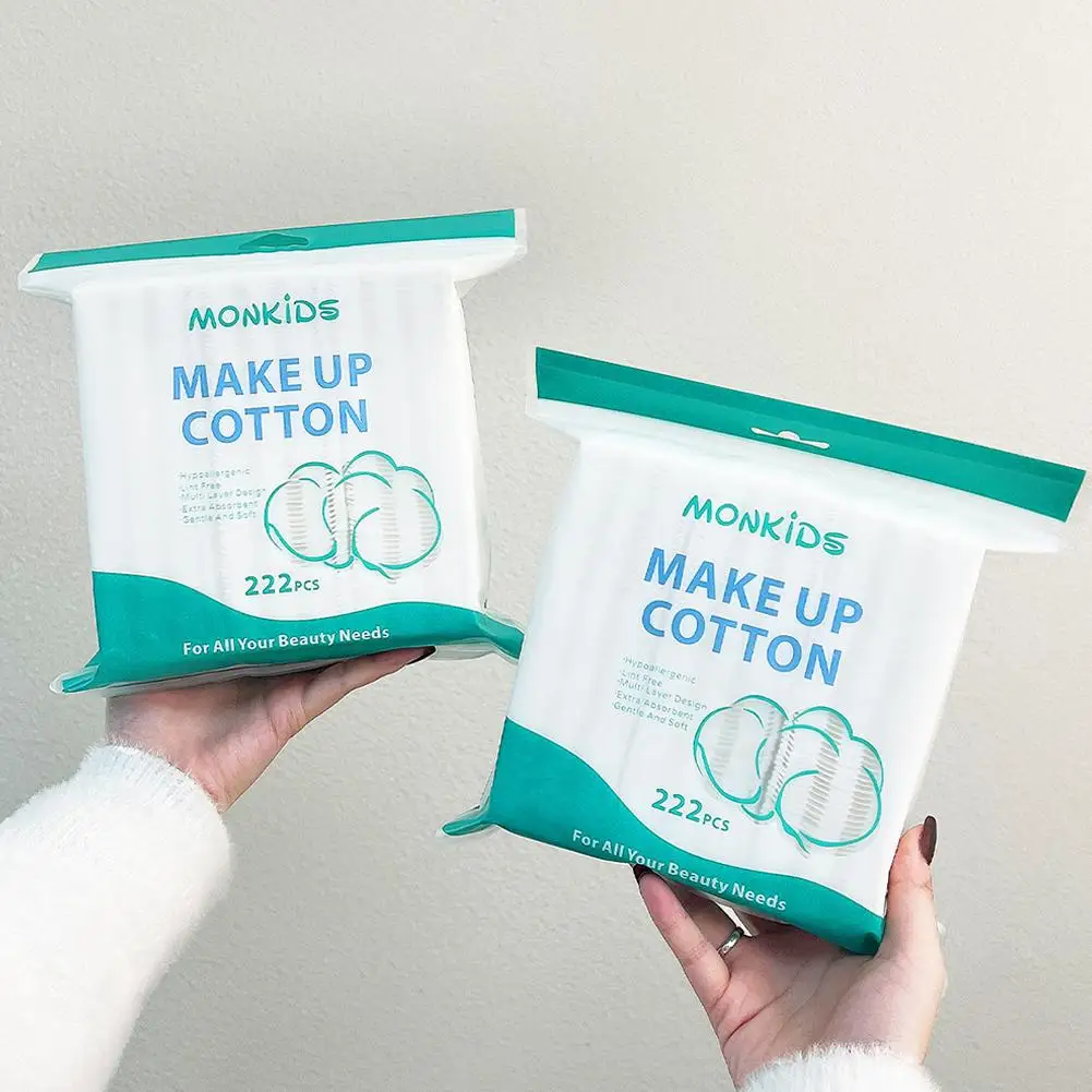 222pcs Double Sided Makeup Remover Cotton Three-layer Thick Design Soft Makeup Remover Pads Face Cleaning Makeup Remover Tool