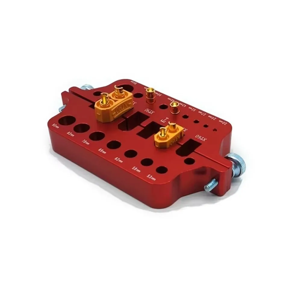 RC معدن صغير أحمر أداة لحام حامل نموذج سيارة الطائرة بدون طيار البحرية أداة لحام T موصل قابس XT60 XT90