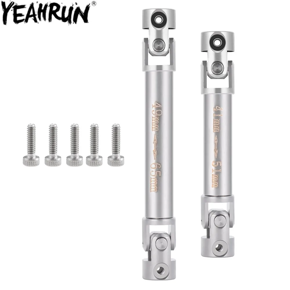 YEAHRUN Stainless Steel Center Drive Shaft 41-51mm 49-65mm for 1/18 RedCat Ascent RC Rock Crawler Car Upgradeds