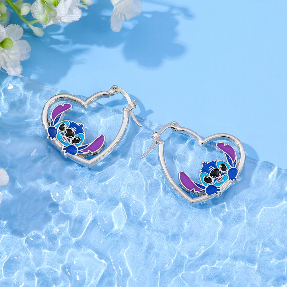 1 زوج ديزني الكرتون بين النجوم الطفل Kawaii غرزة لفتاة أقراط مزاجه بسيط Ins لطيف ياردروب هدايا الحفلات