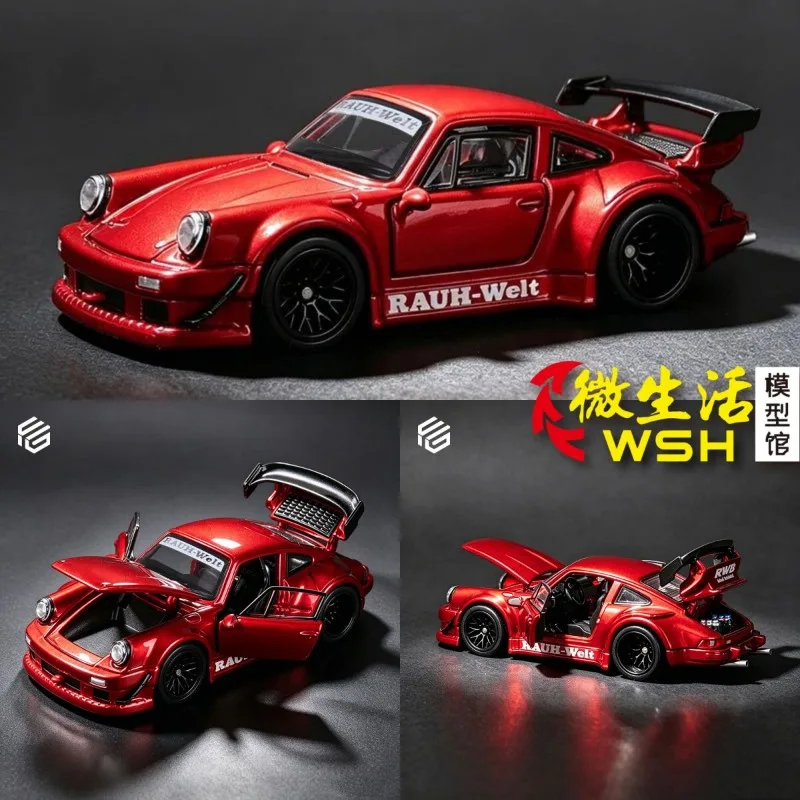 Pre-sale FG 1:64 RWB 930 die-cast realistic alloy full-open car model, boys' festival gift toy, adult collection piece.