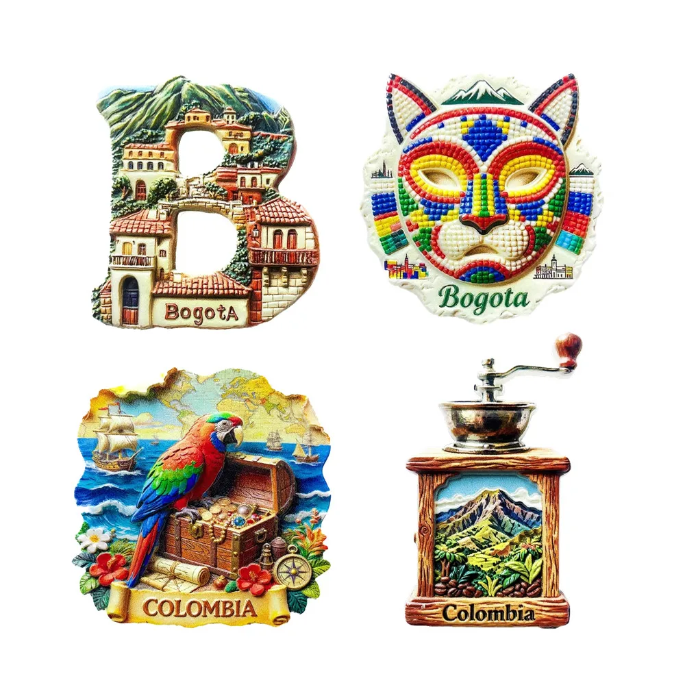 Imán 3D para Refrigerador de Bogotá, Colombia, Sudamérica, Recuerdos Turísticos, Pegatinas Magnéticas para Refrigerador, Regalos de Viaje