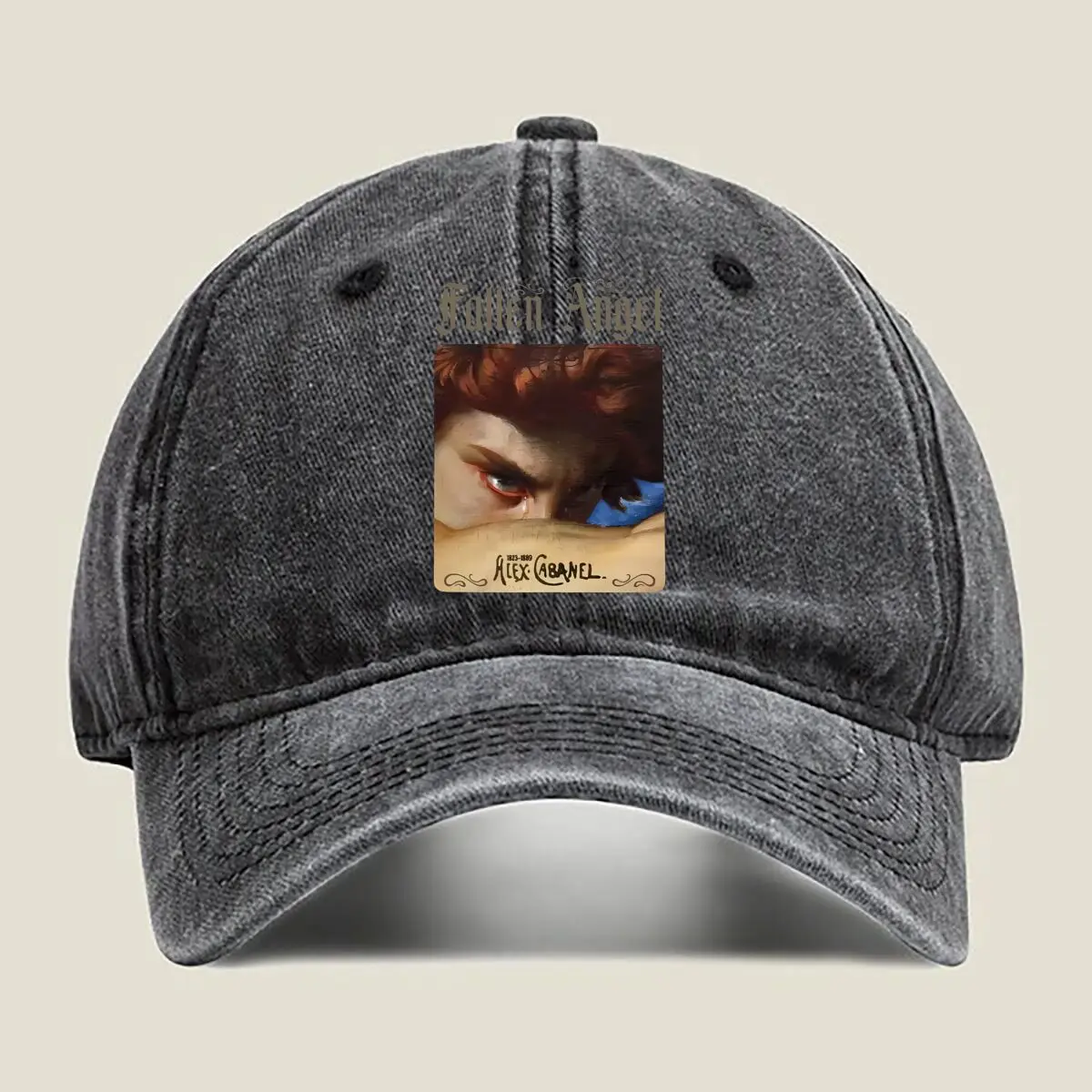 

Fallen Angel - Bold, Text, Red, Art - Themed Design Washed Baseball Cap