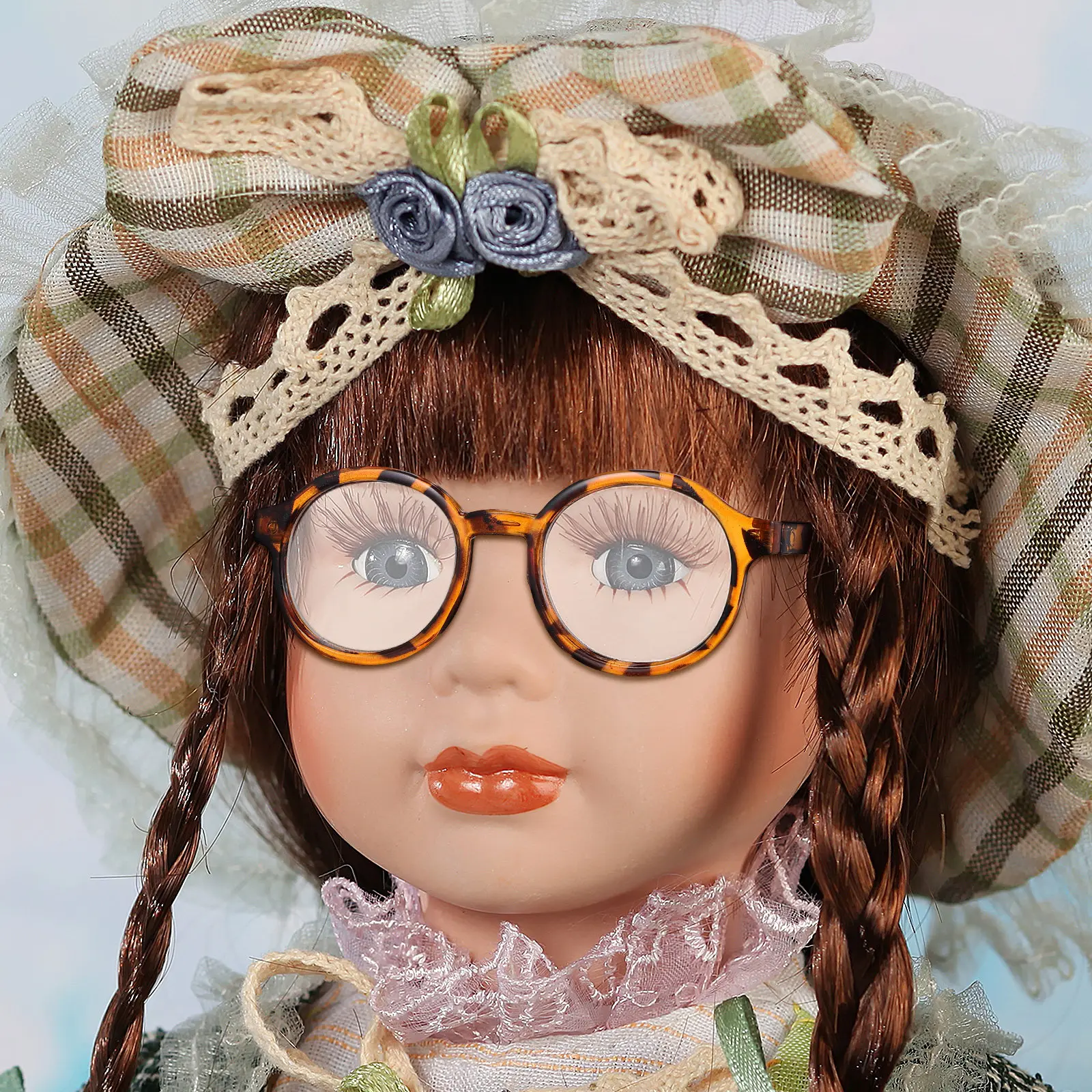 

6Pcs Mini Cotton Glasses Sunglasses Colorful Eyewear Lightweight Small Frames for Dollhouse Dressing Accessories