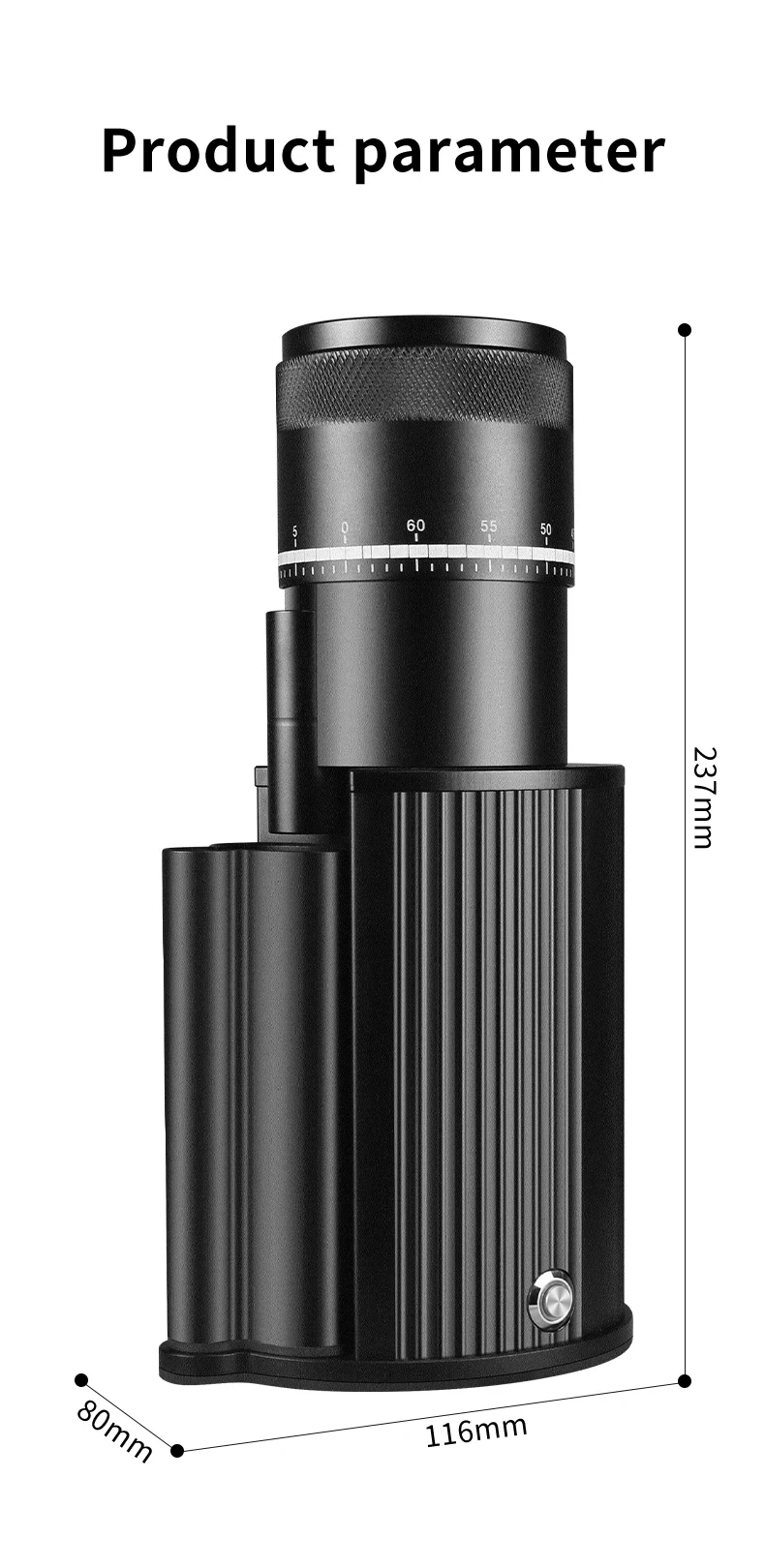 스페셜티 커피 에스프레소 그라인더 머신 스테인리스 스틸 콘형 버 48MM 100-240V 전기 어댑터 가정용 야외용