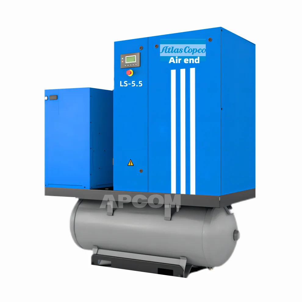 

AtlasCopco Head 5.5KW 7.5HP Scroll Industrial Rotary Screw Air Air Compressor 5.5 KW 7.5 HP With Dryer 300 Liter 10 Gallon Tank