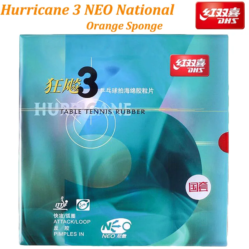 

Original DHS Hurricane 3 NEO National Table Tennis Rubber with Orange Sponge Professional Sticky Pimples-in Ping Pong Rubber