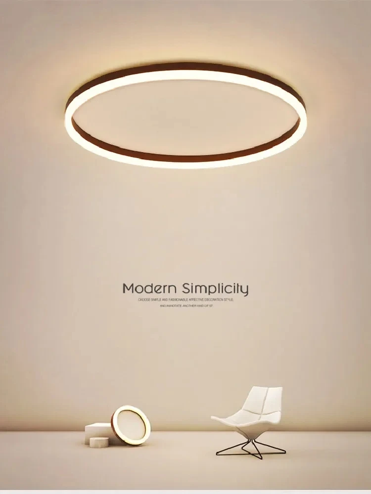 Imagem -03 - Minimalismo Moderno Led Luzes de Teto Círculo Simples Regulável Lustre Iluminação para o Quarto Lustre Nordic Lâmpadas Teto