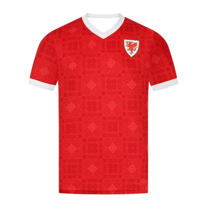 2026 New Welsh Home and Away Jersey Summer Sports Breathable Short Sleeved Men's and Women's Fan Version Top Family Matching