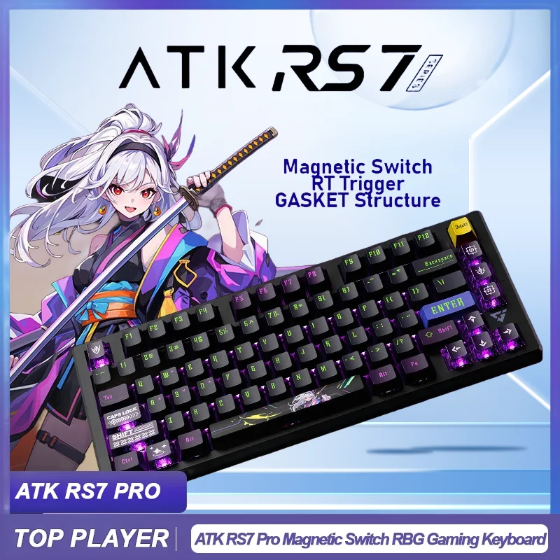 

ATK RS7 Magnetic Switch Mechanical Keyboard RGB 8K Wired Gaming Smart SPEED X Quick Trigger Keyboard For Varolant Gamer Pc Gift