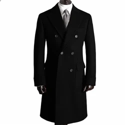 Formal Comfy Men's Winter Jacket Notched Lapel Trench Coat Double Breasted Ceremony Banquet Business Men's Winter Jacket