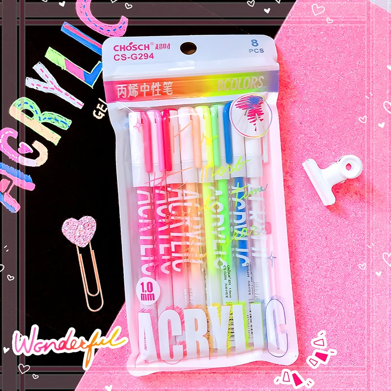 Imagem -02 - Graffiti Gel Pen Highlighter Material Escolar Estética Papelaria Desenho Canetas Marcadores de Cor para Scrapbooking