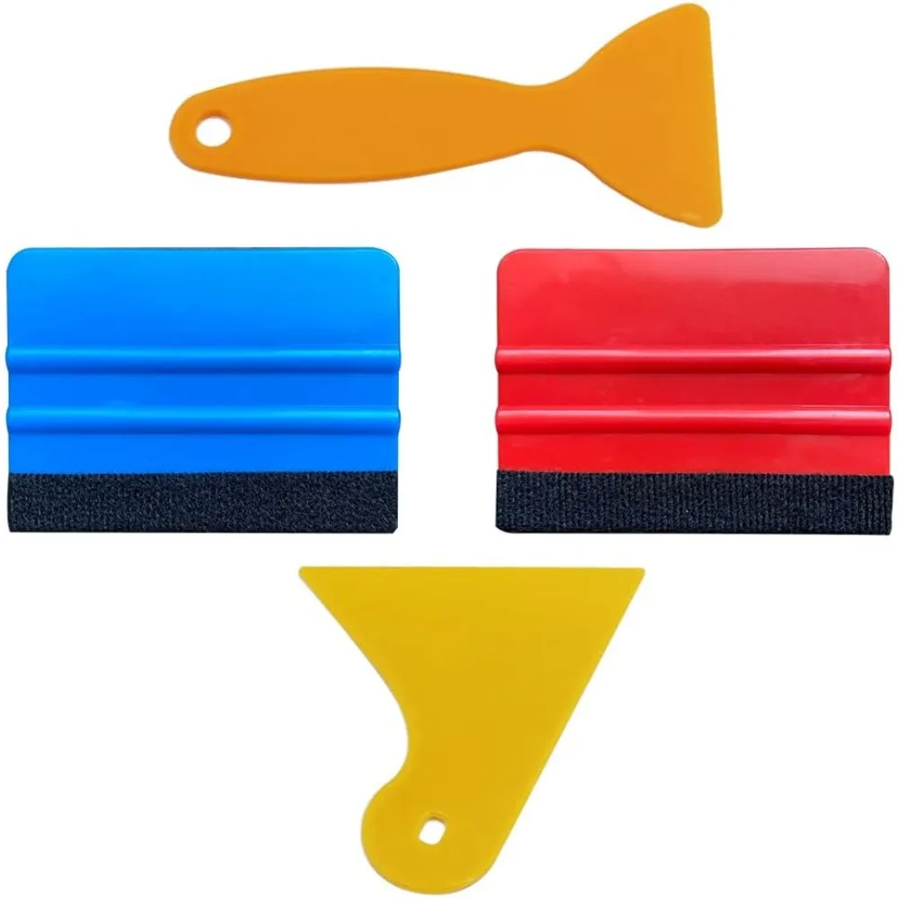 Felt Edge Squeegee Car Wrapping Tool Kits 4 Inch Vinyl Wrap Squeegee Applicator Tool for Car Vinyl Wrap Installation Tool