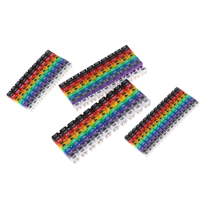 (❤️)100/150pcs 100/150pcs/lot Cable Markers Colourful C-Type Marker Number Tag Label For 2-3mm Wire