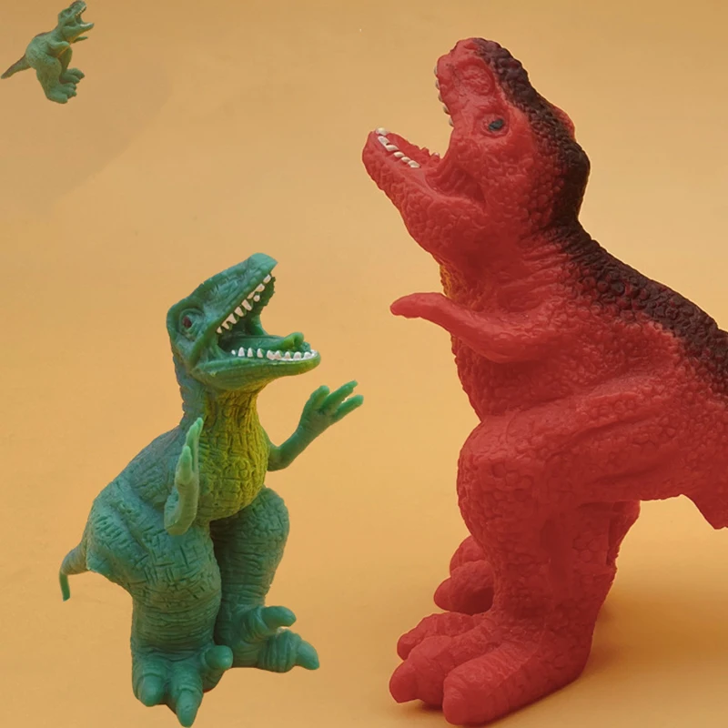 5Pcs Creative Simulation Dinosaur Finger Doll Children Soft Rubber Stress Relief Toys Funny Tyrannosaurus Rex Finger Toys Gift