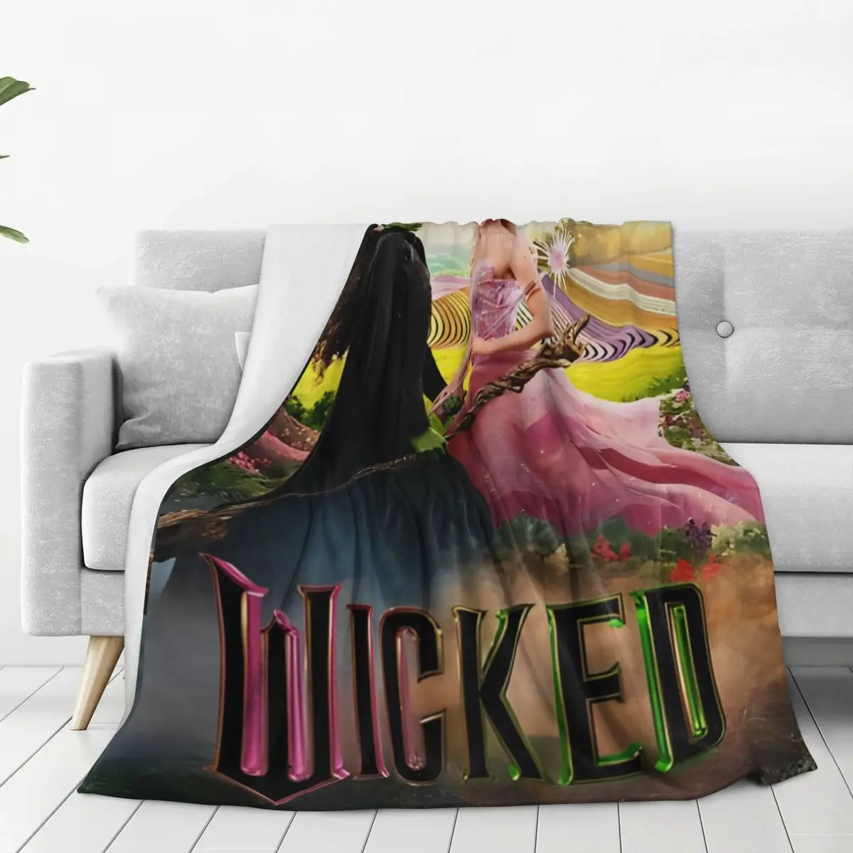 Glinda And Elphaba Wicked Fantasy Movie Blanket Multi-size Super Soft and Warm Throw Blankets for Sofa Couch and Bed