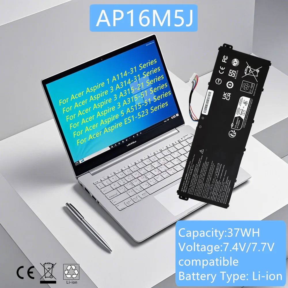 2ICP4/80/104 Laptop Battery For Acer Aspire 1 A114-31 3 A314-31 A315-21 A315-51 5 A515-51 ES1-523 AP16M5J