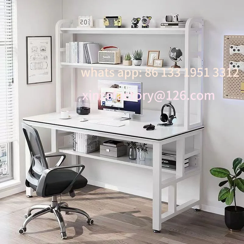 

Bedroom home desk bookshelf all-in-one student writing table study table study table hole board