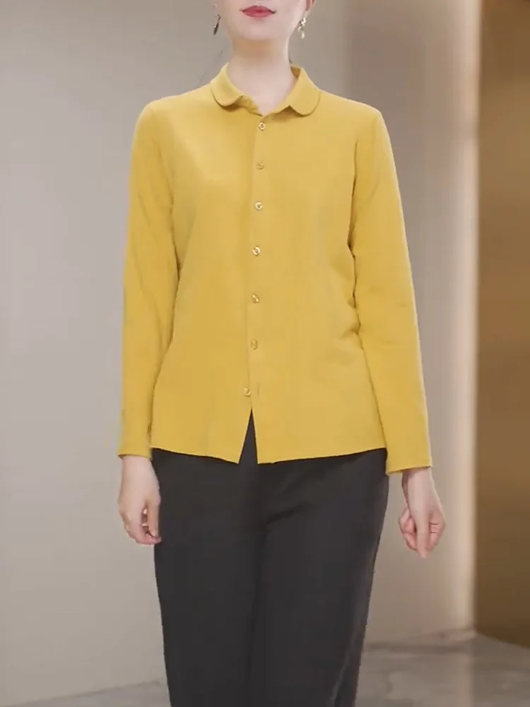 

Korean Sle High-End Knitted Cardigan Collared Open-irt Autumn New plus Size Ele Versatile Slimming Age-Defng Top