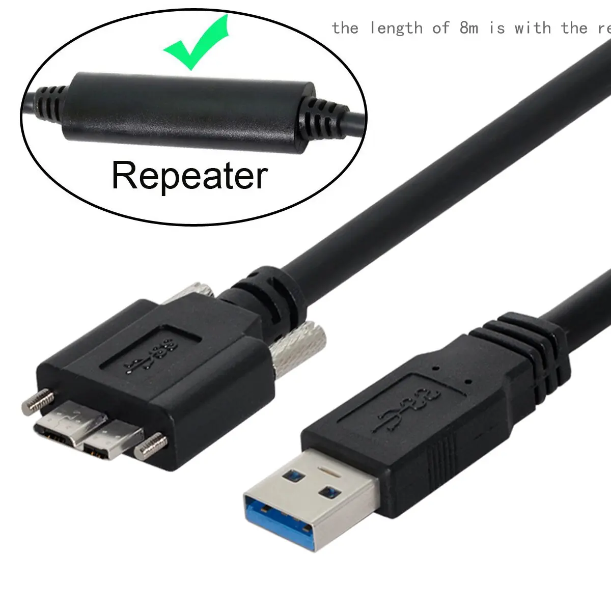 Cablecc  USB 3.0 A type Cable Male to Micro USB 3.0 B Male with Mount Panel Screws for Hard Disk Mobile Phone
