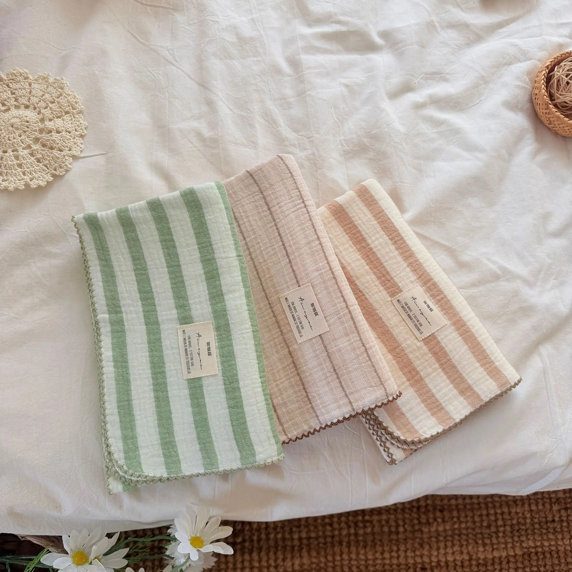 Baby Girl Nursery Quilt - Mantas de muselina de verano para