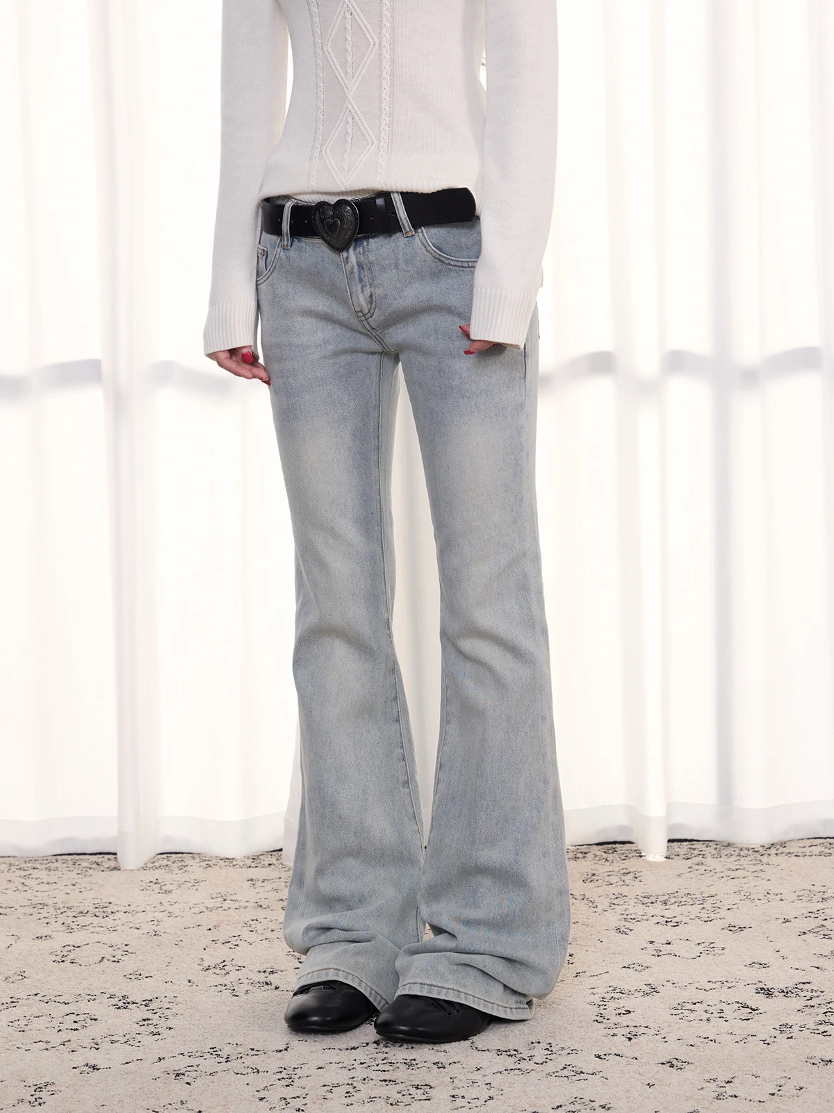 Retro American Washed Loose Straight Leg Jeans Casual Versatile Teenage Polyester Cotton Lycra Winter Non-Shrinkage Straight Fit