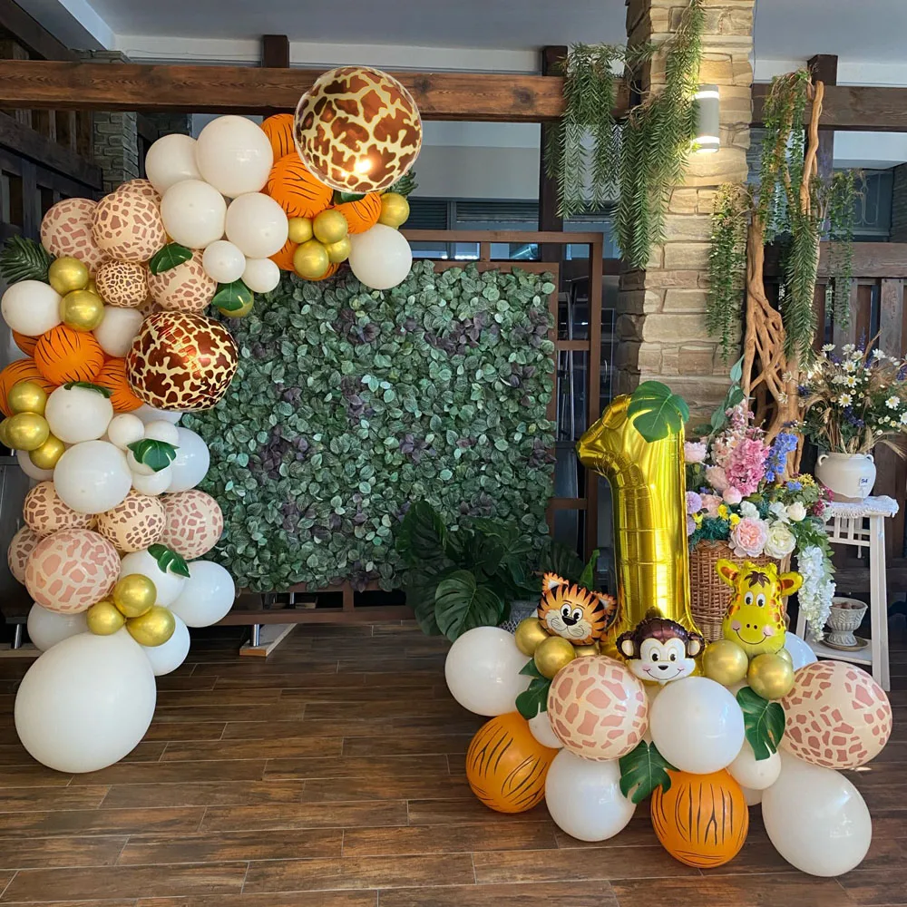 4/10 Stücke 22 Zoll 4D Runde Tier Gedruckt Leopard Zebra Tiger Giraffe Folienballons Dschungel Safari Geburtstag Luftballons Party Decor – Detail 18