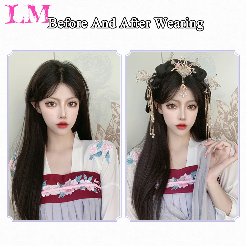 LM Synthetic Hanfu Ancient Costume Chinese Ancient Synthetic Wig Chignon Princess Hair Bun Cosplay Wig For Women