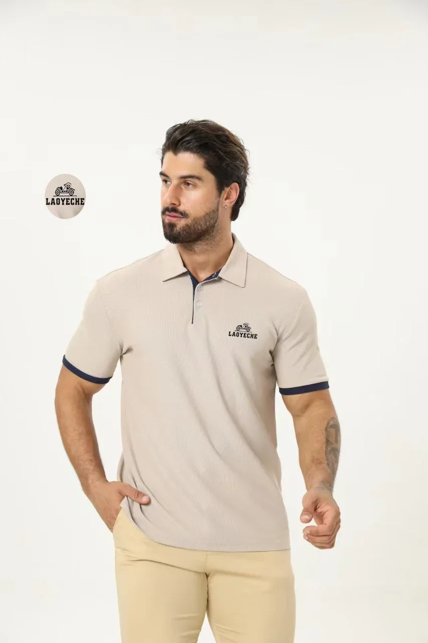 2024 NEW Breathable Loose Oversized Shirt  Embroidered Men's t-shirts High Quality Mens polo shirt  T-shirt  men's clothing