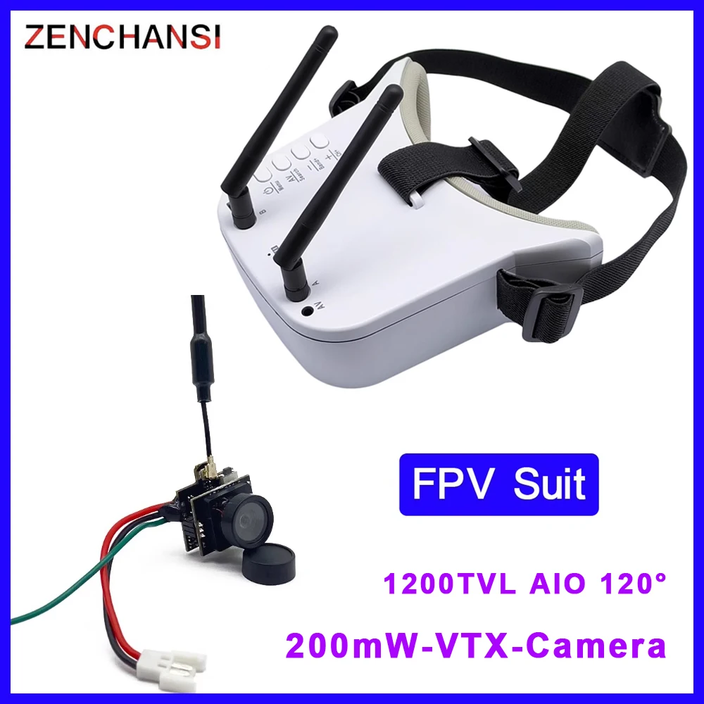 

5.8G 48CH Dual Antennas FPV Goggles Monitor Video Glasses Headset HD With 5.8G 200mW transmitter fpv camera for RC Racing Drone