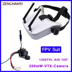 5.8G 48CH Dual Antennas FPV Goggles Monitor Video Glasses Headset HD With 5.8G 200mW transmitter fpv camera for RC Racing Drone