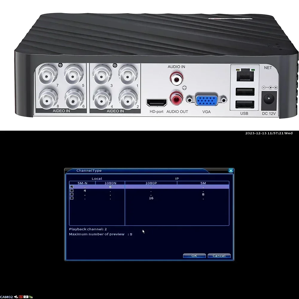 HD/n 4チャンネル8チャンネルcctv cctv dvr AHD-N dvr/1080p nvrカメラ用ビデオレコーダー,アナログカメラ