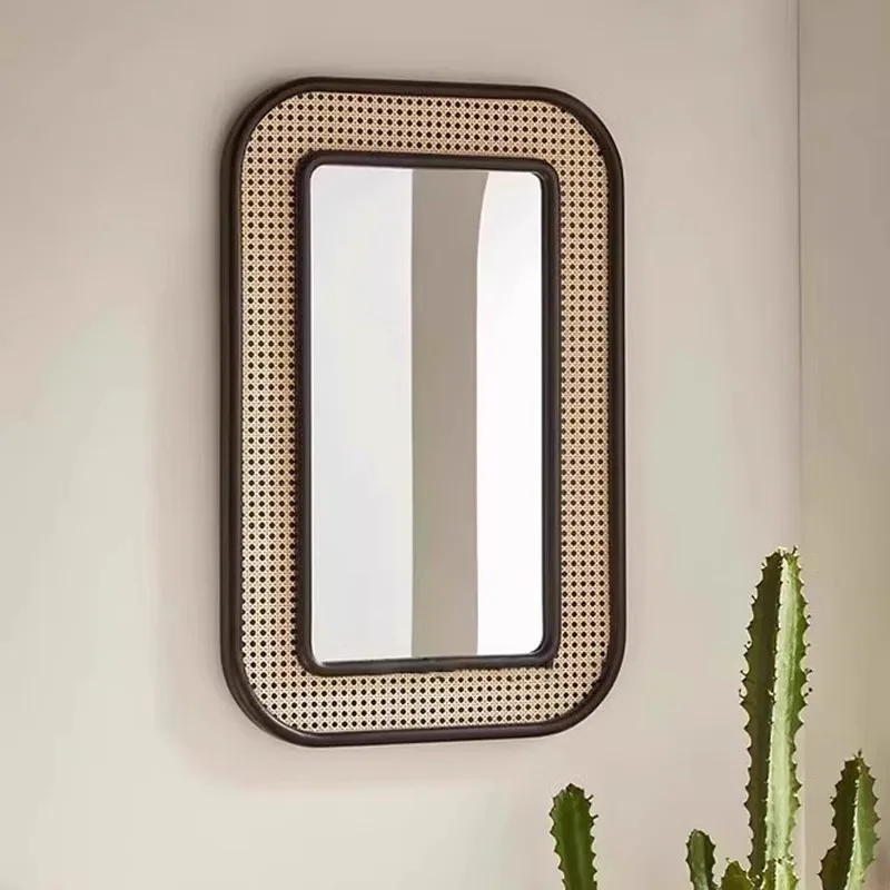 Retro style light luxury try-on full-length mirror retro full-body mirror girls bedroom simple home