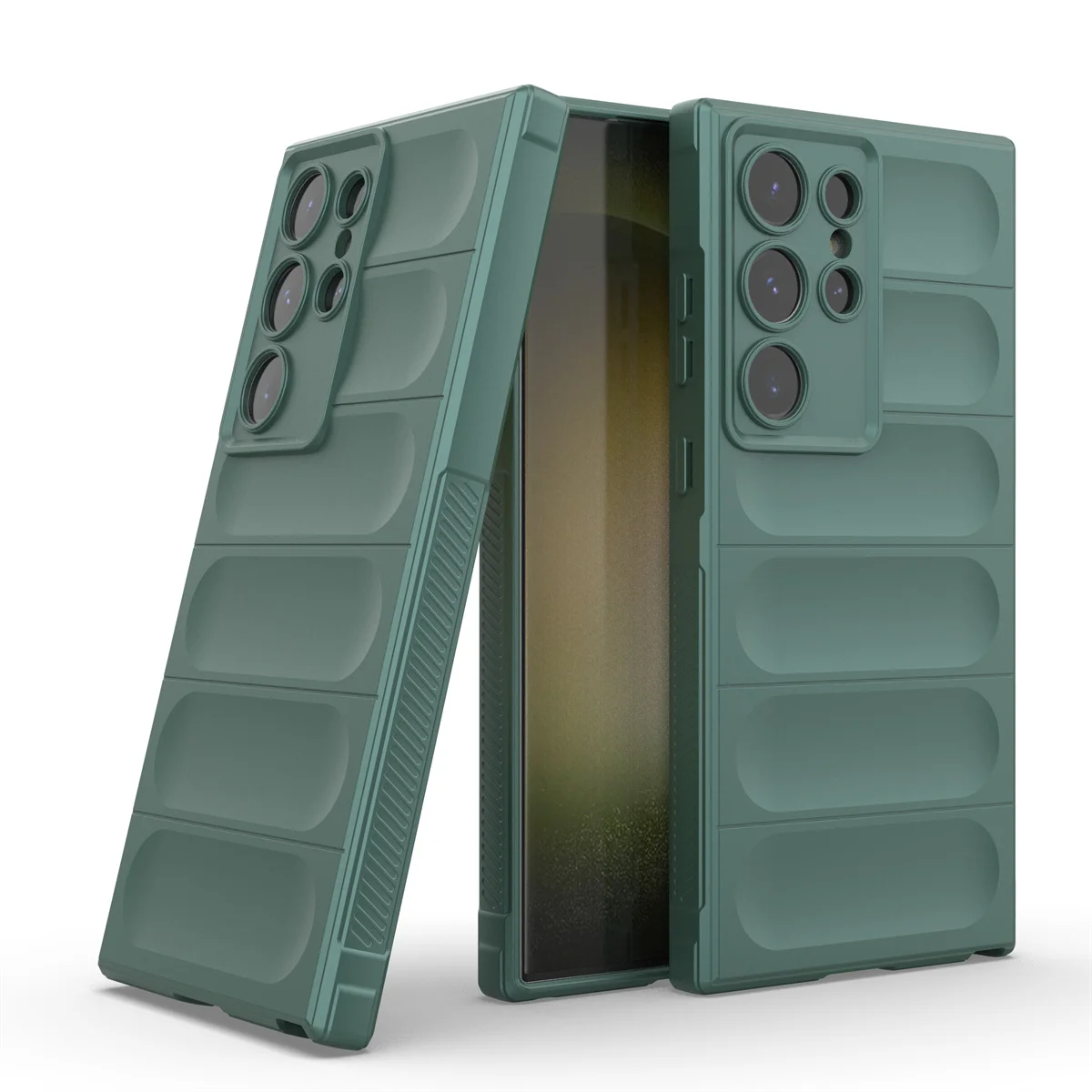 

Fantacy Texture Soft Rugged Silicone Case for Galaxy S24 Ultra S21 S22 Plus S23 FE Shockproof Defender Protective Cover