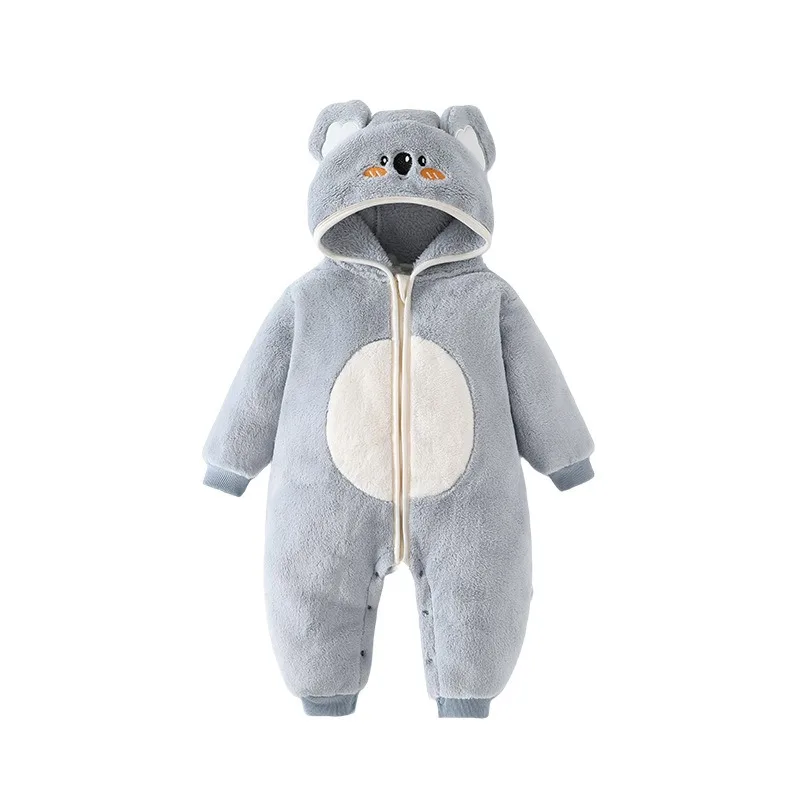 

6 Months to 24 Months Baby Boy Girl Cartoon Romper Autumn Winter Clothes Cute Zipper Jumpsuit