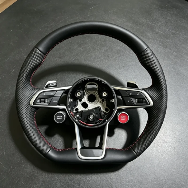 Custom Suitable For Audi R8 Steering Wheel Engine Start Stop Switch Driving Mode Switch Button Switch Breathable Leather
