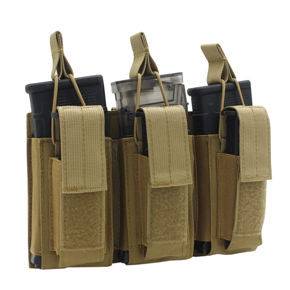 VULPO Tactical 9MM 5.56 Molle Magazine Pouch Single/Double/Triple Rifle Pistol Mag Pouch 2-Layer Cartridge Holder for M4 M16