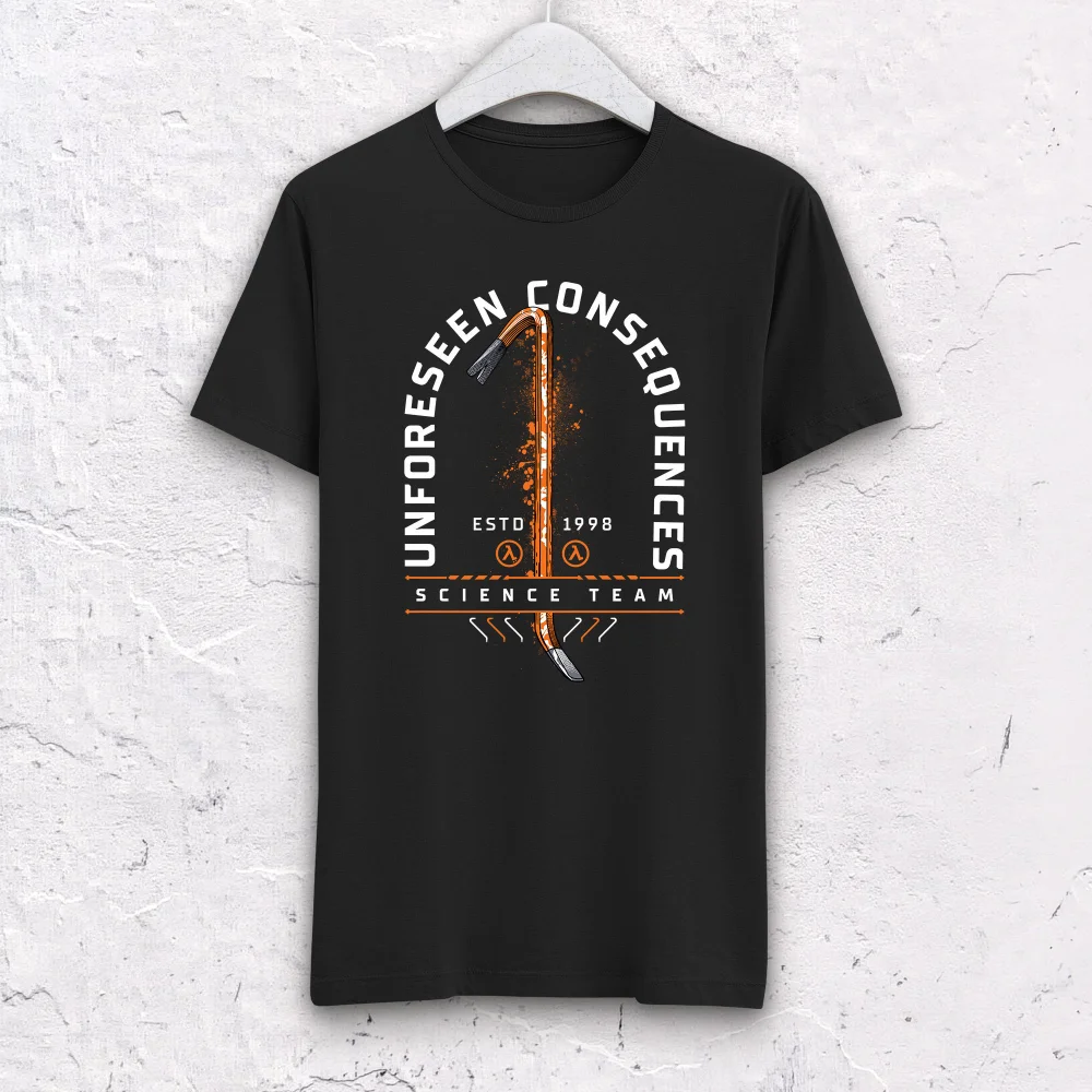 Street Fashion Game - เสื้อยืดกราฟิก Unforeseen Consequences สำหรับผู้ชาย สไตล์เรโทรเกม ทรงหลวม