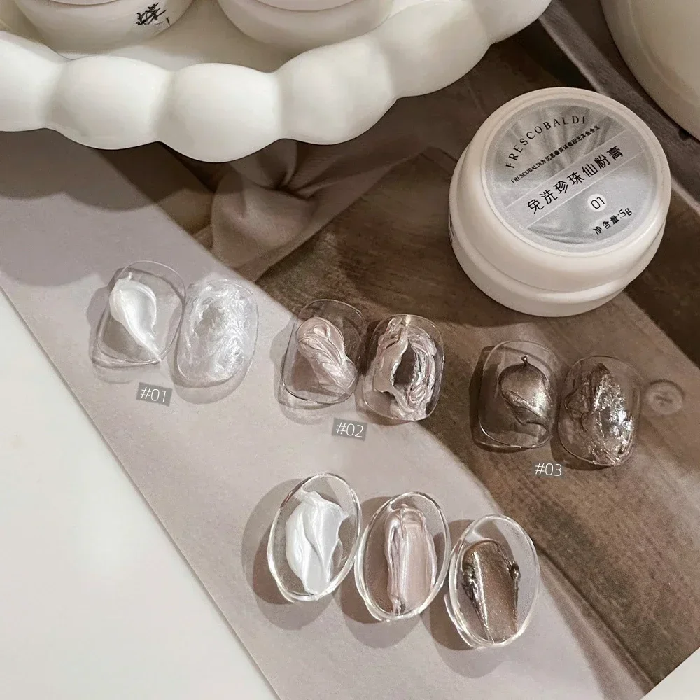 3 kolory 5g Nail Art Pearl Fairy Cream tekstura żel popularność półprzewodnikowy Nail Art Shell polski lakier żelowy DIY