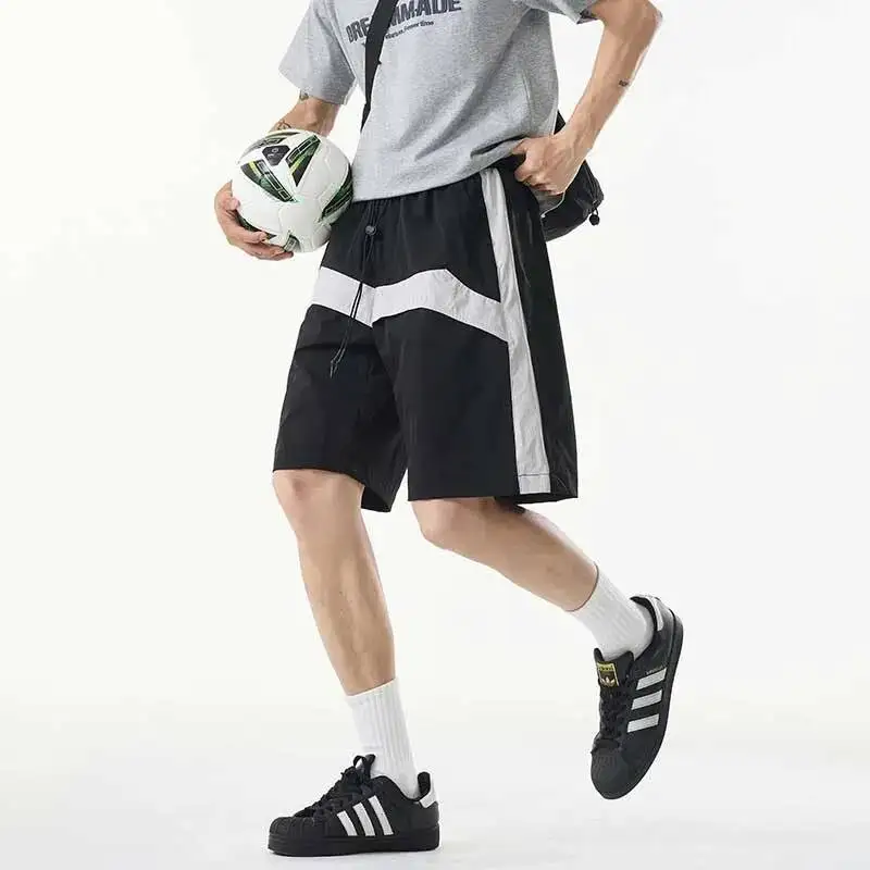 LUZHEN 2026 Summer Color Contrast Printed Elastic Waist Casual Sports Five-pointed Pants Men's Trendy Handsome Gym Shorts JY7414