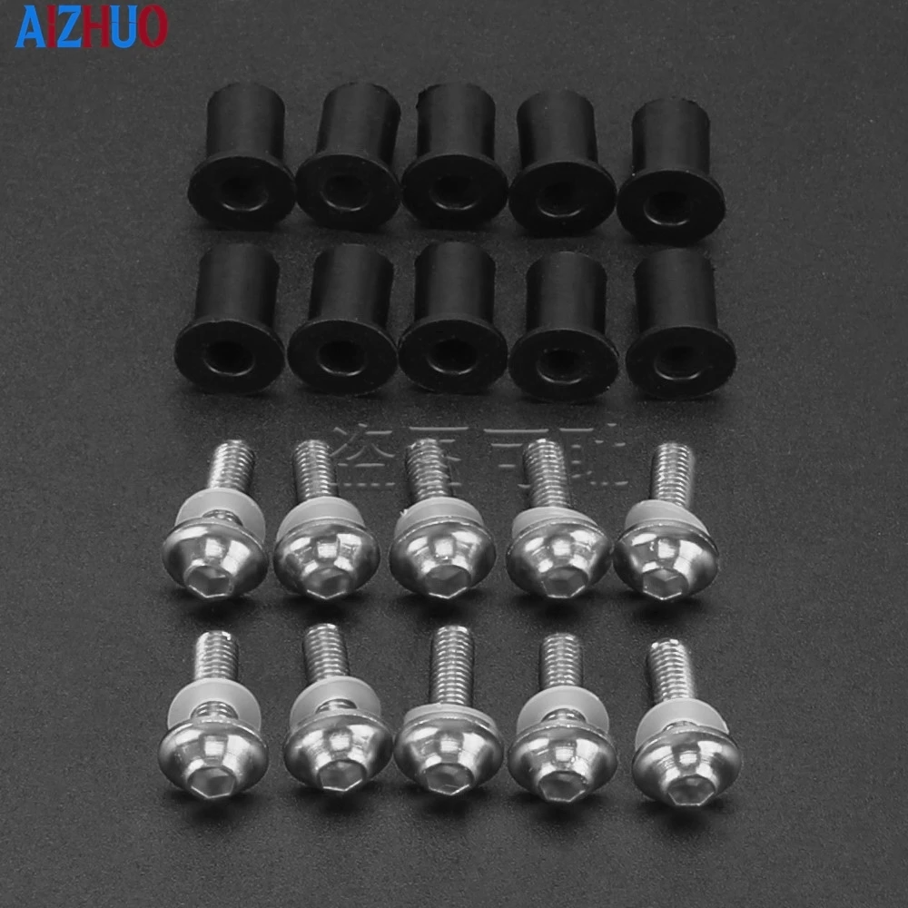 

5mm 10PCS Windscreen Windshield Bolts Screws Nut For Ducati SUPER SPORT 620 800 1000 ST2 ST3 ST4 Monster 1200/S 797 821 696 1100