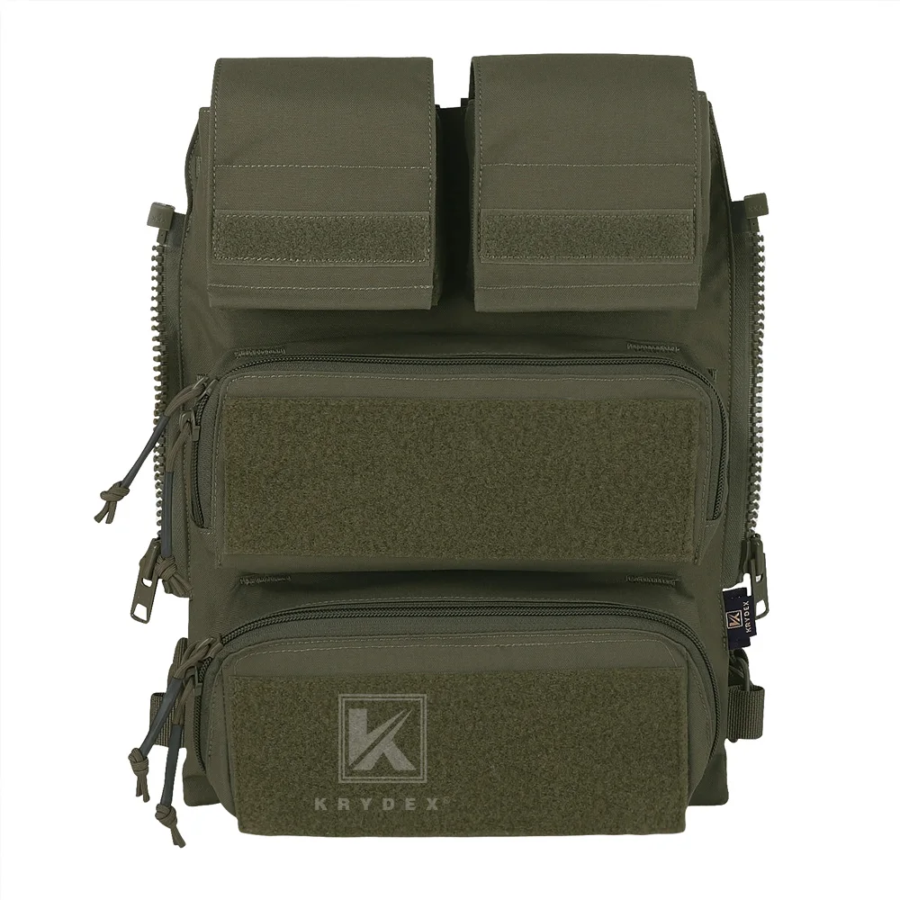 KRYDEX Tactische Modulaire Achterpaneel Rugzak Zip Op Molle Buideltas Met Mag Pouch voor AVS JPC 2.0 CPC Vest Jacht Accessoires
