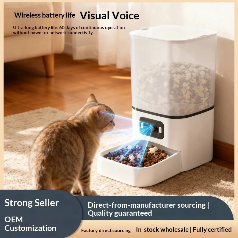 Leben Automatic Pet Feeder With Camera Smart Visible Timed Quantitative Voice Pet Food Dispenser For Cats Dogs Home Use