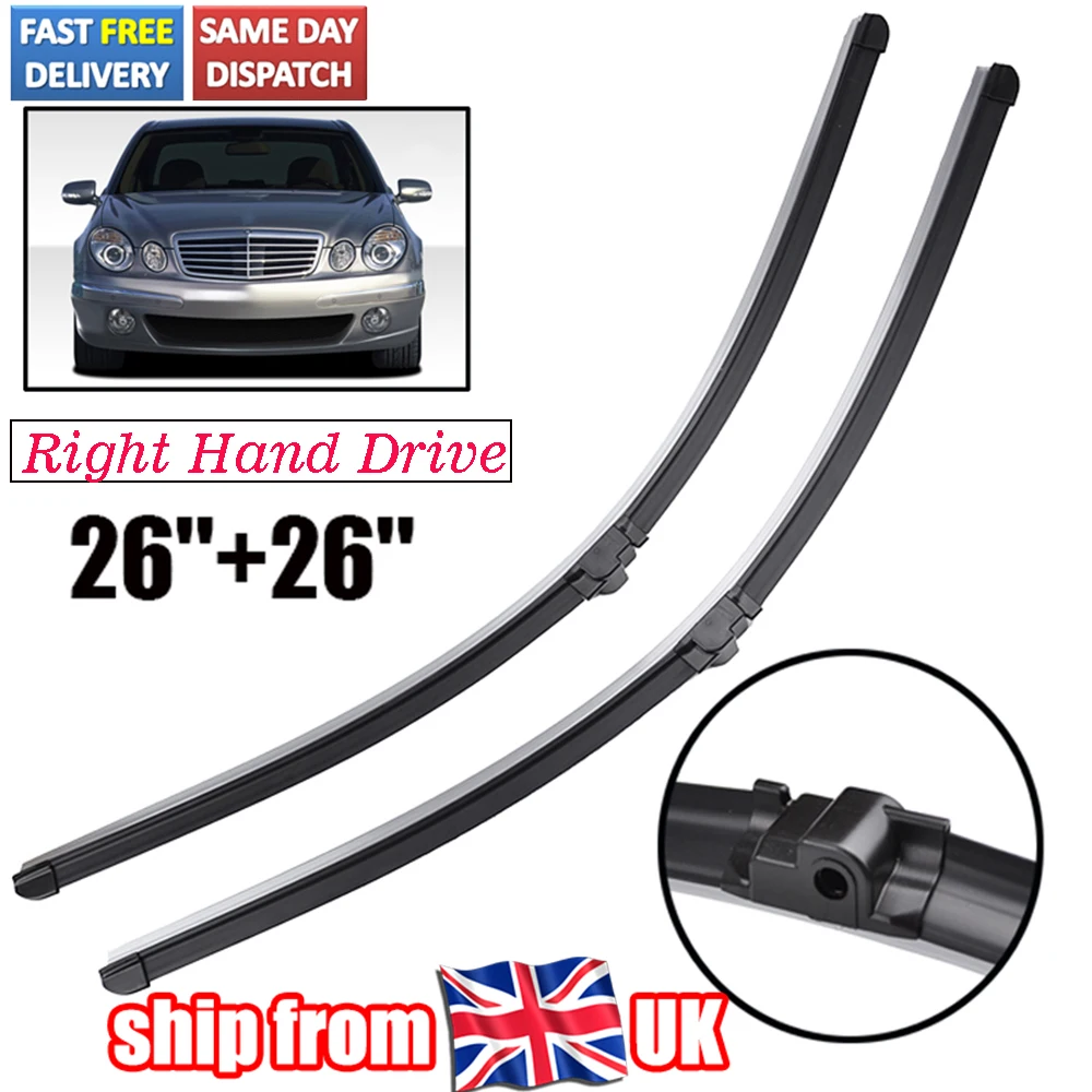 Side Pin Front set Wiper Blade For Mercedes E-Class W211 03-08 53 54 till 58 reg