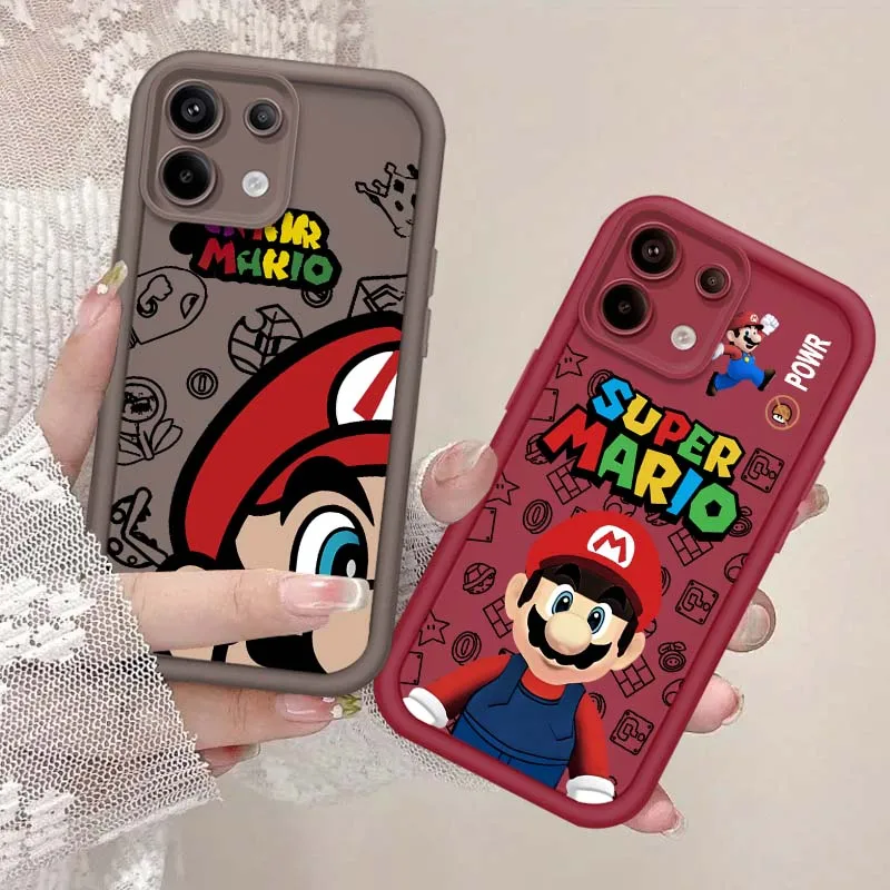 

Cartoon Super M-Mario For Xiaomi Mi Poco X3 X4 X5 X6 M4 M5 M5s M6 F4 F5 F6 Pro GT Plus 5G Eye Ladder Cover