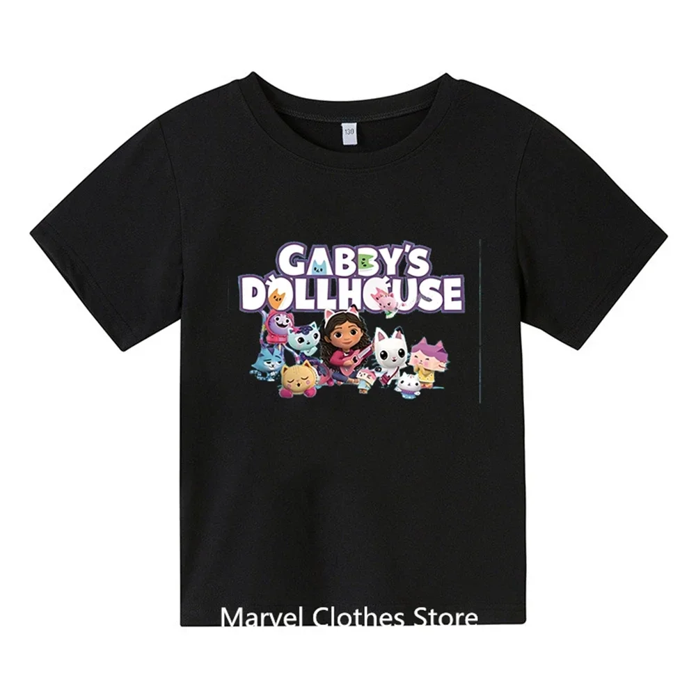 Girls Clothes Cute Gabbys Doll House Cartoon Kids Funny T-Shirts Baby Boys T shirt Summer Short Sleeve Children Tops